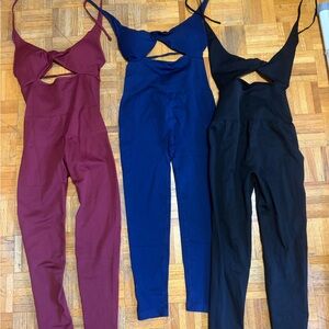 Cut-Out Jumpsuit Set - Burgundy, Navy, Black